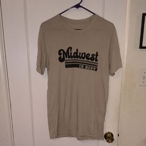 Beige Graphic Tee - Short Sleeve